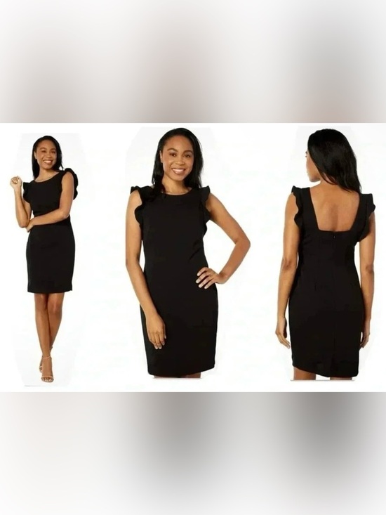 Calvin Klein Dresses & Skirts - Calvin Klein Black Ruffle Sleeve Dress Size 6